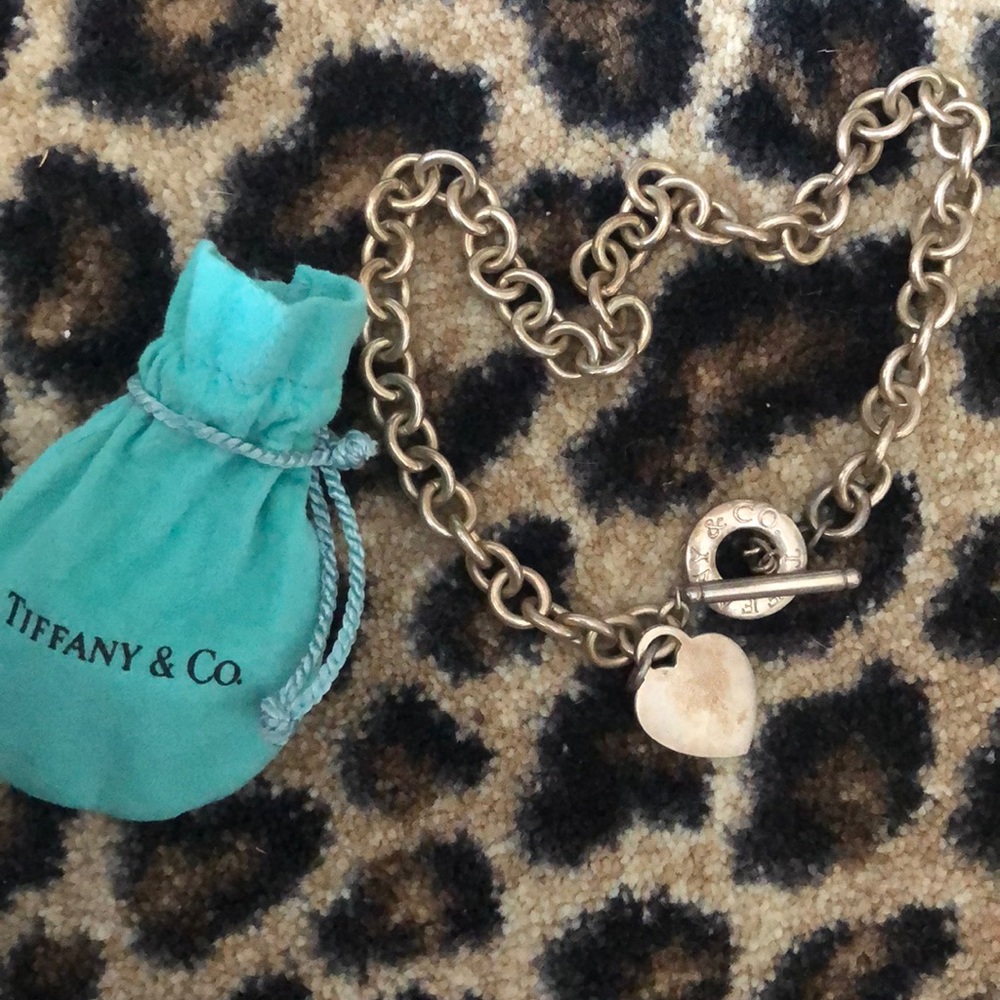 Tiffany & Co. Heart Toggle Choker Necklace Silver